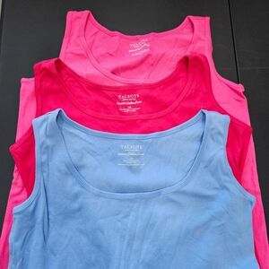 Talbots Womens Weekend Stretch Tank Top Bundle Of 3 Red Pink Blue Size XP Casual